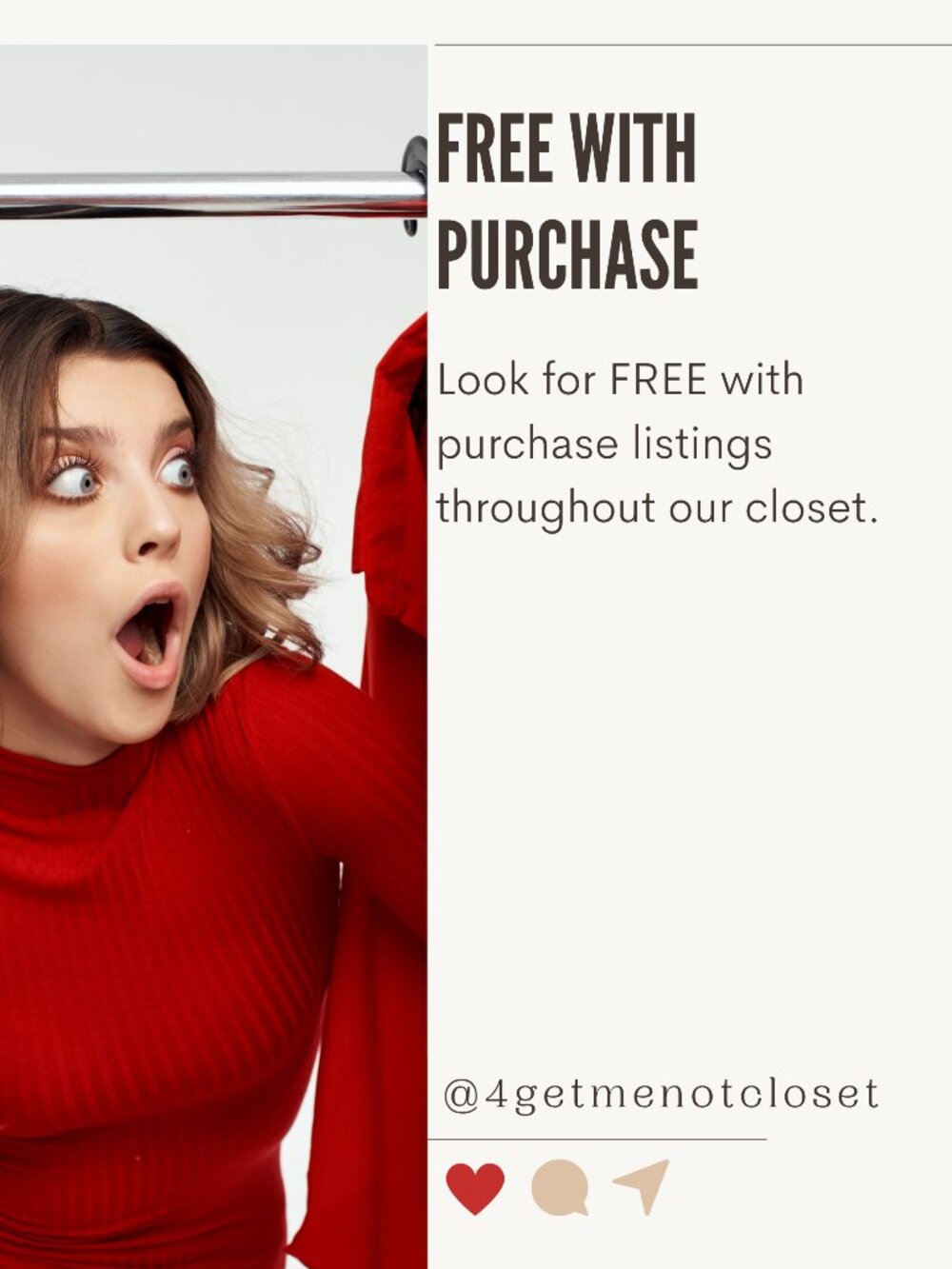 Look for FREE items throughout our closet!
